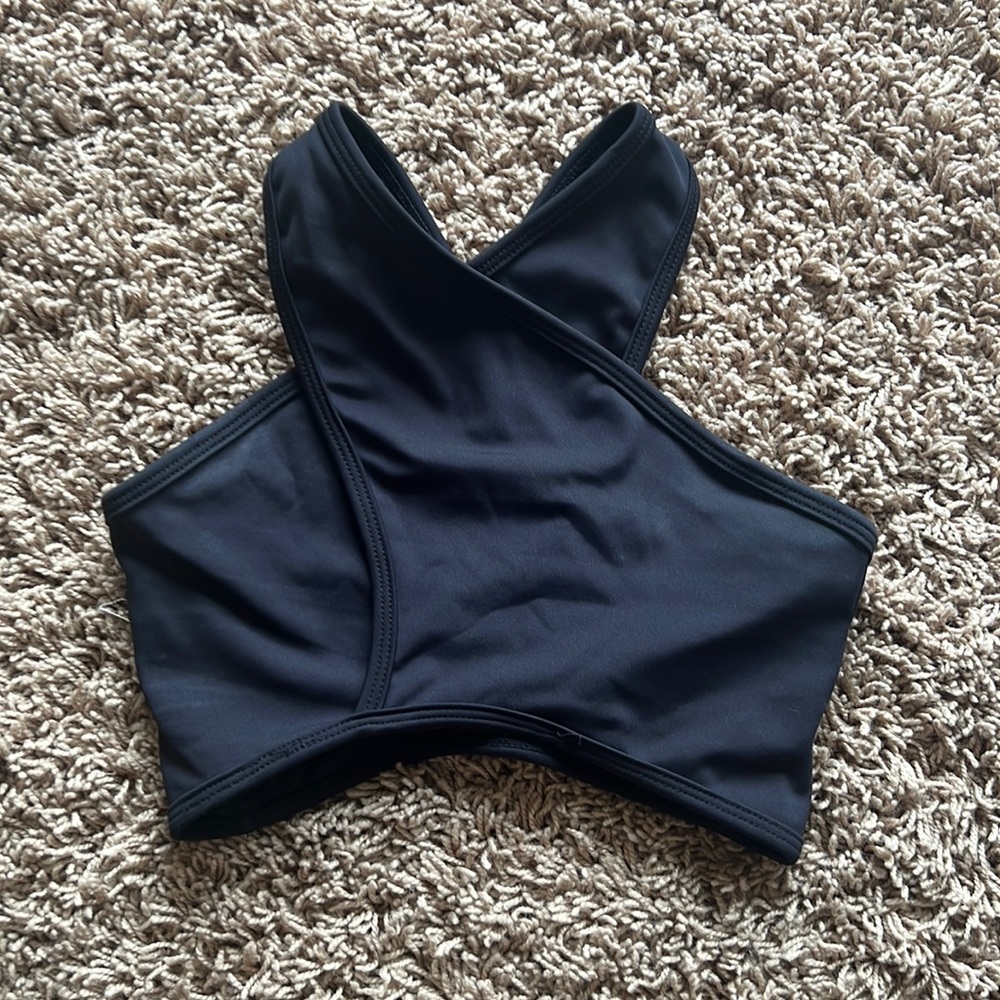 Five Dancewear black criss cross top YXL
